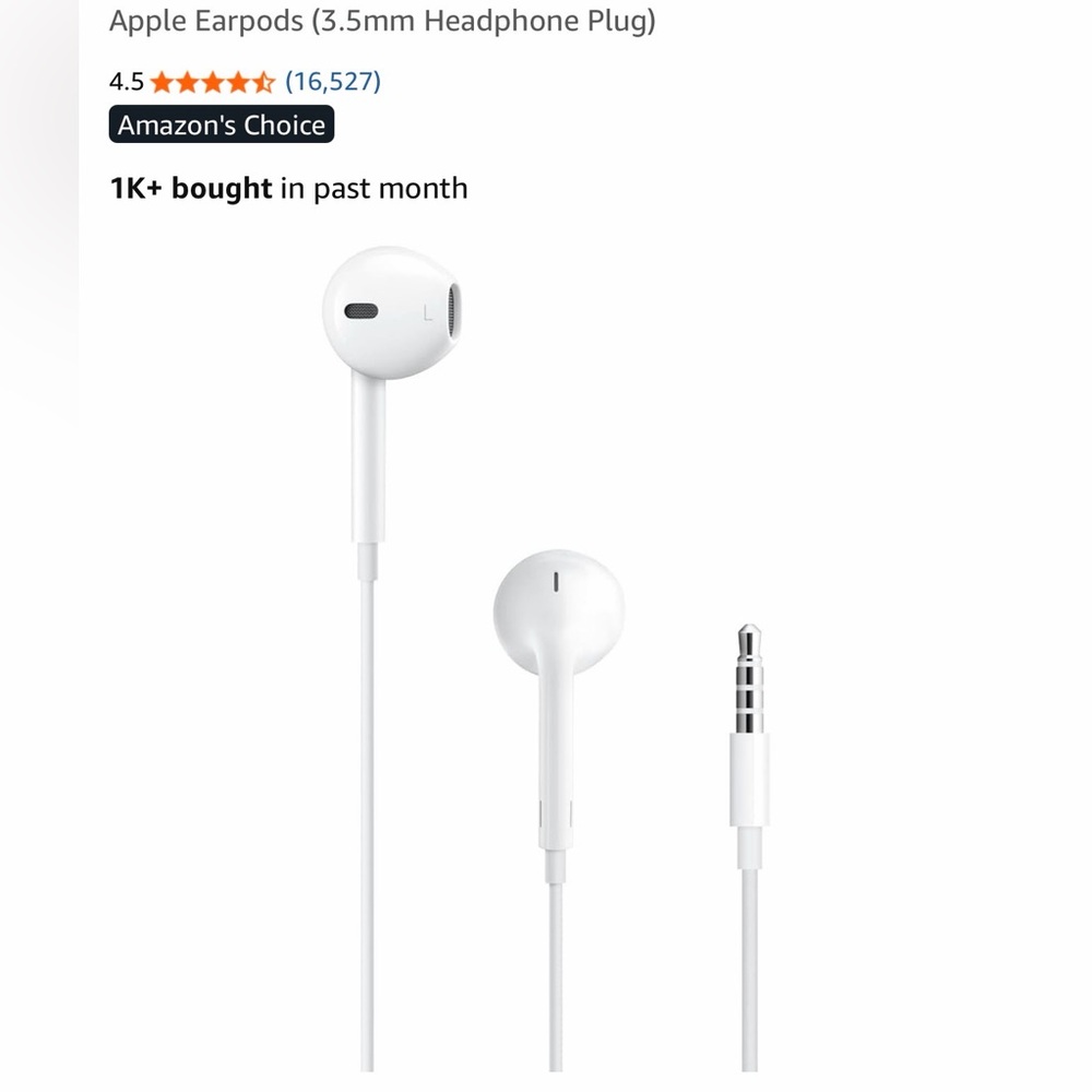 💙 APPLE Authentic White Wired Earbuds with 3.5mm Jack